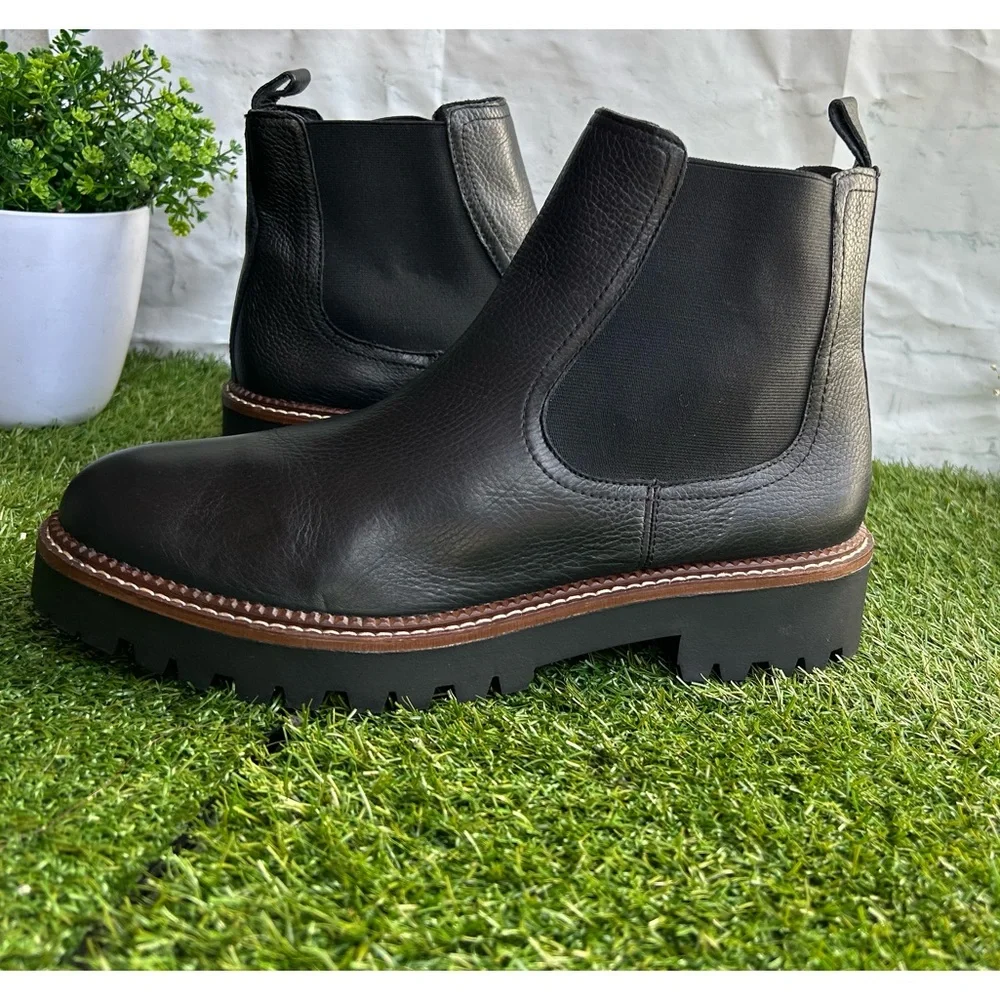 Caslon🍁black waterproof Leather Chelsea Boots size 11women Brand New - Picture 11 of 16